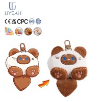 Uyeah Porte-clés pendentif en peluche chat de dessin animé personnalisé avec design de queue, porte-clés en peluche animal chat personnalisé