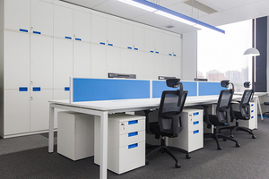 KALN モダン人間工学に基づいたワークステーションデスク、スチール製脚、モジュール式収納、簡単組み立て、耐久性のある構造、オフィス用 - Product Image 5