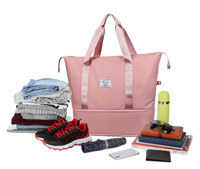 SENYU Faltbare Weekender-Tasche, Kompakte Sport- und Reisetasche, Übernachtungs- und Trainingsausrüstung-Aufbewahrung, Schuhfach, Nass-Trocken-Trennung, Reißverschlusstasche