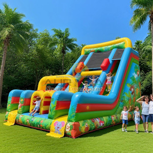 Thương mại sân chơi ngoài trời nhảy trượt tường đá leo lên và trượt <span class=keywords><strong>Inflatable</strong></span> dọc Rush trở ngại trượt cho trẻ em Người lớn - Product Image 1