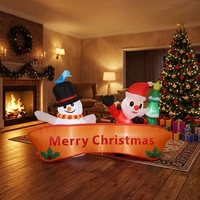 Père Noël et bonhomme de neige gonflables lumineux pour la décoration extérieure des jardins et des centres commerciaux, figurine de Noël gonflable