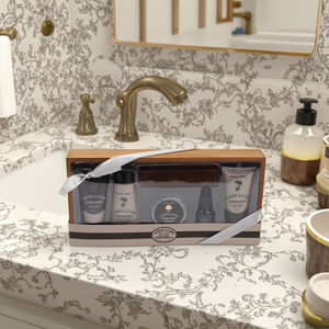 Barre de shampoing personnalisée Huile pour barbe Crème à raser nettoyante pour le visage Boîte en bois Ensembles de soins pour le <span class=keywords><strong>bain</strong></span>-<span class=keywords><strong>douche</strong></span> spa pour hommes - Product Image 6