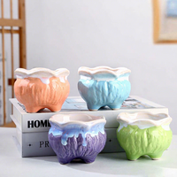 Vente en gros de petits pots de fleurs en céramique artificielle pour plantes succulentes, pour la maison et le jardin