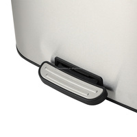 SY Noir Pédale Grand Compartiment Hôtel Pet Tri Swing Couvercle Commercial En Acier Inoxydable Poubelles