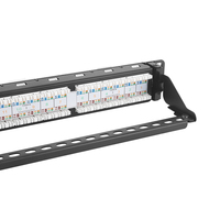 Panel Patch Ethernet Cat6A 24 Port Desain Baru dengan Dukungan Kustomisasi RJ45 dan Batang Lipat