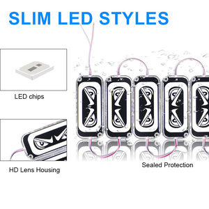 Kaidengzhe xe tải tự động Trailer đèn <span class=keywords><strong>LED</strong></span> bên đèn ngắn phong cách Quỷ mắt nhấp nháy cảnh báo ánh sáng xe nhấp nháy Khẩn Cấp Đèn - Product Image 3