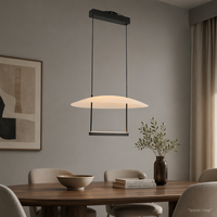 Lustre LED en acrylique, luminaire suspendu, abat-jour transparent givré, noir, salle à manger, îlot de cuisine, E26, hauteur réglable, moderne