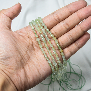 2025 cuentas de Prehnita de 4mm, cuentas de cristal verde redondas facetadas sueltas, venta al por mayor para hacer joyas DIY, piedras de energía curativa - Product Image 3