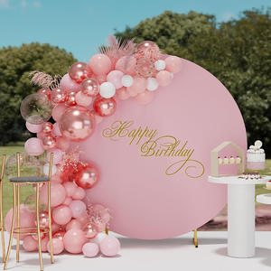 Couverture en tissu élastique en <span class=keywords><strong>fer</strong></span> <span class=keywords><strong>forgé</strong></span> couverture de porte en arc rond couverture de toile de fond étagère pour la mise en scène de mariage d'anniversaire - Product Image 2