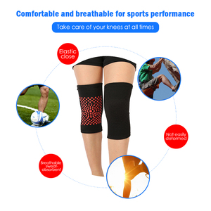 Genouillères de sport vieilles articulations des jambes froides tricotées <span class=keywords><strong>4</strong></span> côtés élastiques de protection genouillères chaudes section courte chauffage genouillères d'absinthe - Product Image 3