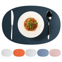 Nouveau Set de Table Décoratif en Cuir PU Couleur Morandi, Style Western, Résistant à la Chaleur et Antidérapant