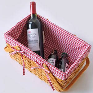 Panier carré en rotin avec doublure pour femmes Rivet Weave Straw Gift and Picnic Basket Natural Color Storage Baskets de rangement Daily Mess Storage - Product Image 6