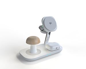 Cargador Inalámbrico Magnético 3 en 1 de Carga Rápida para Teléfono Móvil, Reloj Inteligente y Auriculares con Luz Nocturna - Product Image 1