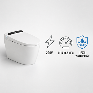 Inodoro Inteligente con Función de Bidé, Lavado Femenino, Asiento con Calefacción, Secador de Aire Caliente, Apertura Automática de la Tapa, Luz Nocturna y Control Remoto - Product Image 6
