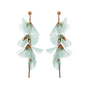 Pendientes de Flores Dinle, Color Verde Menta y Morado Suave, Aleación de Zinc, para Fiestas, Pendientes para Mujer - Product Image 2