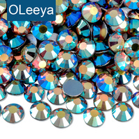 OLeeya Cristales de imitación SS12 de base plana sin termofijación, piedras de cristal con base plateada, diamantes de imitación fríos para creaciones DIY, ¡los más vendidos!