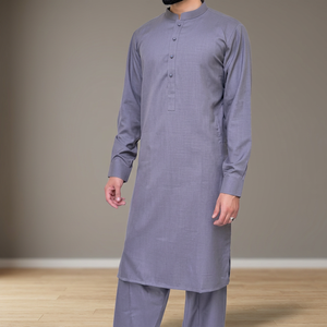 Costumes Shalwar Kameez en coton à double col pour hommes sur mesure - Mode ethnique de haute qualité pour mariage Fabriqué en Inde et au Pakistan - Product Image 3