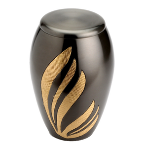Urne en céramique bleue avec motif d'oiseaux blancs, vase artisanal rond, style moderne, vase artisanal pour funérailles, décoration pour cendres - Product Image 6