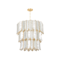 Lustre rond en coquille de capiz pour salon contemporain, décoration de luxe, lampes suspendues au plafond, lustres pour escalier