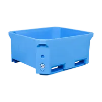 Conteneur de transport et bac de stockage robuste de 1000 L pour poissons, bac isotherme pour fruits de mer congelés