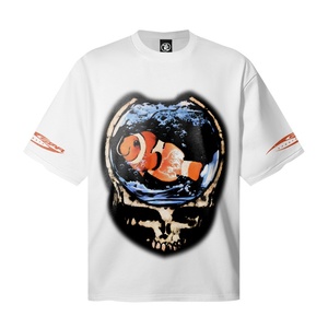 เสื้อยืดผู้ชายแขนสั้นลายเสือดาวพิมพ์ลายวอเตอร์มาร์ค ผ้าคอตตอนผสมสแปนเด็กซ์ 300 กรัม สำหรับขายส่ง - Product Image 3