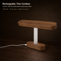 Lampe de chevet suspendue avec porte-bijoux en noyer massif, trois couleurs, intensité réglable, rechargeable, décoration d'intérieur, design Art Déco