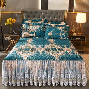 Juego <span class=keywords><strong>de</strong></span> <span class=keywords><strong>cama</strong></span> <span class=keywords><strong>de</strong></span> terciopelo grueso <span class=keywords><strong>para</strong></span> el hogar y el Hotel, conjunto <span class=keywords><strong>de</strong></span> <span class=keywords><strong>cama</strong></span> <span class=keywords><strong>de</strong></span> lujo <span class=keywords><strong>de</strong></span> tamaño completo, con encaje - Product Image 5