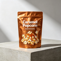 Sachet souple personnalisé en plastique de qualité alimentaire avec fenêtre pour pop-corn et chips