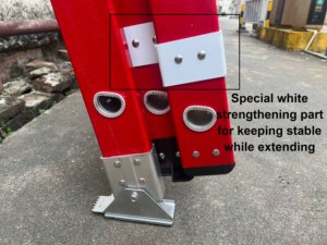 Échelle télescopique industrielle en fibre de verre <span class=keywords><strong>isolée</strong></span> non conductrice KINGBRIDGE FRP 3*18 marches, conforme aux normes EN131, EN61478 et ANSI-ASC 14.5 - Product Image 4