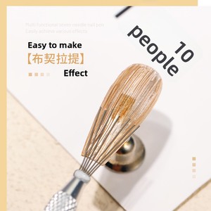 Chuyên Nghiệp 7 Pin Sọc Thép Không Gỉ Móng Tay Nghệ Thuật Lót Bàn Chải Siêu Mỏng Dòng Sơn Bút Đa Đầu Đất Sét Điêu Khắc Công Cụ AMO - Product Image 3