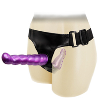 Harnais ultra-élastique avec godemichet double réaliste, jouet sexuel pour adultes, adapté aux hommes et aux femmes, avec caractéristiques douces pour les relations lesbiennes