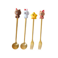 Dropshipping Cuillère à dessert de grande valeur en acier inoxydable Set de couverts de Noël pour enfants et bébés Cadeau de fantaisie