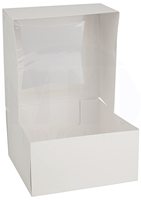 Boîte à cupcakes carrée personnalisée en papier alimentaire recyclable avec finition mate, doublure en éponge, fenêtre transparente et plusieurs trous pour boulangerie