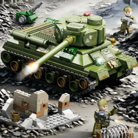 Modelo de Vehículo de Batalla Militar para Armar, Bloques de Construcción Pequeños para Niños