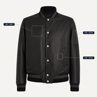Blouson universitaire personnalisé en cuir PU pour homme, style baseball, avec boutons-pression, col et poignets côtelés, streetwear, logo OEM, vente en gros, direct usine