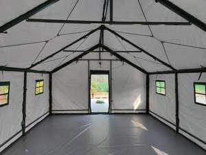 Tente de terrain tactique camouflage en toile imperméable à cadre durable personnalisé, double couche, quatre saisons, une chambre, grande taille - Product Image 4