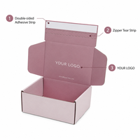 Boîte d'expédition en carton ondulé personnalisée, écologique et recyclable, avec bande de déchirement, fermeture à glissière, gaufrage et impression sérigraphique pour l'emballage e-commerce