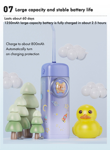 <span class=keywords><strong>Irrigador</strong></span> <span class=keywords><strong>Dental</strong></span> Portátil Mini para Niños con Diseño de Cohetes y Estrellas, Presión Suave, Carga USB - Product Image 3