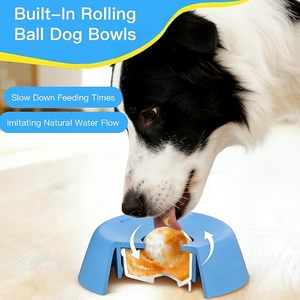 Nouveau Bol Interactif Anti-Glisse et Anti-Écrasement pour Chats et Chiens, à Quatre Coins, avec Billes Roulantes, pour Alimentation Lente et Anti-Étouffement, pour Nourriture Humide et Eau - Product Image 4