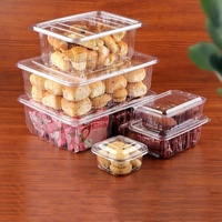 Grand récipient en plastique transparent pour collations de boulangerie boîtes d'emballage réutilisables de stockage de nourriture de pain de gâteau