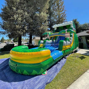 Tobogán Acuático Inflable Tropical Fiesta <span class=keywords><strong>Breeze</strong></span> para Niños y Adultos, Tobogán Inflable para Piscina al Aire Libre - Product Image 4