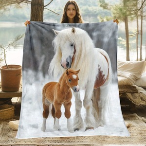 Plaid en peluche à imprimé vache des Highlands, style pastoral rectangulaire, anti-boulochage, lavable en machine, pour usage domestique, toutes saisons - Product Image 3
