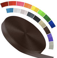 Sangle en polyester tissé en gros, 16+ couleurs, écologique, robuste, en rouleau pour sacs, vêtements, bricolage, en stock