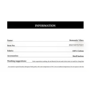 Robe chemise ample en coton longues fibres à double patte de boutonnage « Romantic Vibes » - Product Image 4