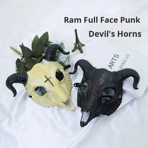 หน้ากากสัตว์ทำจากพลาสติก รูปกระโหลกเขาแพะแกะ สำหรับงานเทศกาลสวมหน้ากาก งานปาร์ตี้แฟนซี - Product Image 4