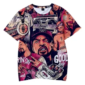 2022 Hot Sale Summer Sports Breathable Polyester Fashion Custom Graphic Hiphop 3d Tshirt