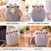 Peluche chat kawaii personnalisée 25 cm, super douce, animal en peluche lavable, couverture réconfortante, cadeau pour tous les âges, unisexe