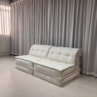 Canapé-lit modulaire carré de style crème, design à combinaison libre, OEM pour hôtel, complexe hôtelier, café et espace commercial