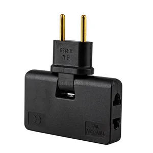 Stopkontak Dinding Uni Eropa Extender 3 Cara Datar Mini Plug Dalam Ruangan Lipat Outlet Splitter 3In 1 Soket Konverter Dapat Diputar