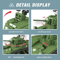 QuanGuan 100103 Série WW2 Char léger M3A1 Stuart Modèle de véhicule mondial Briques de construction en plastique DIY Jouets Ensembles de blocs de construction